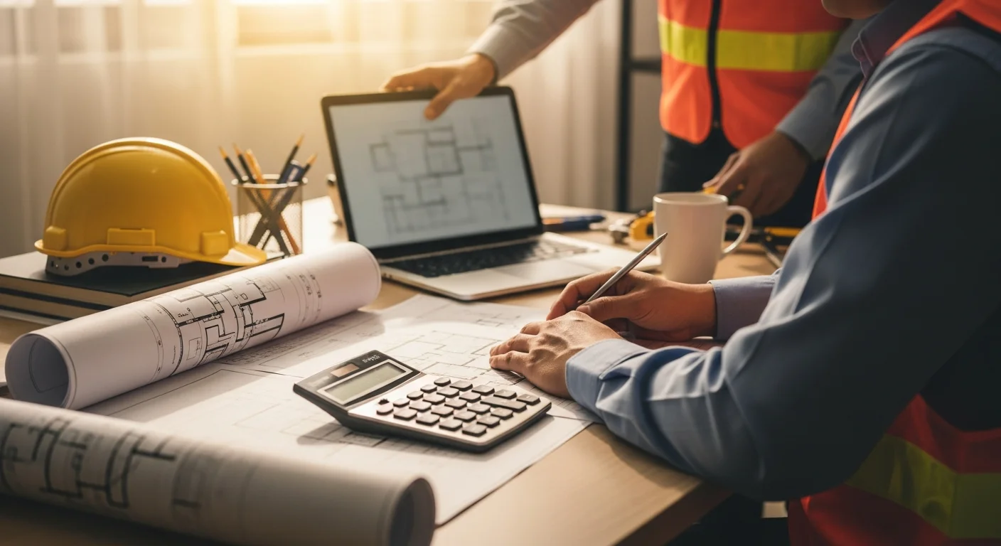 Contractor reviewing estimating software alternatives on a laptop