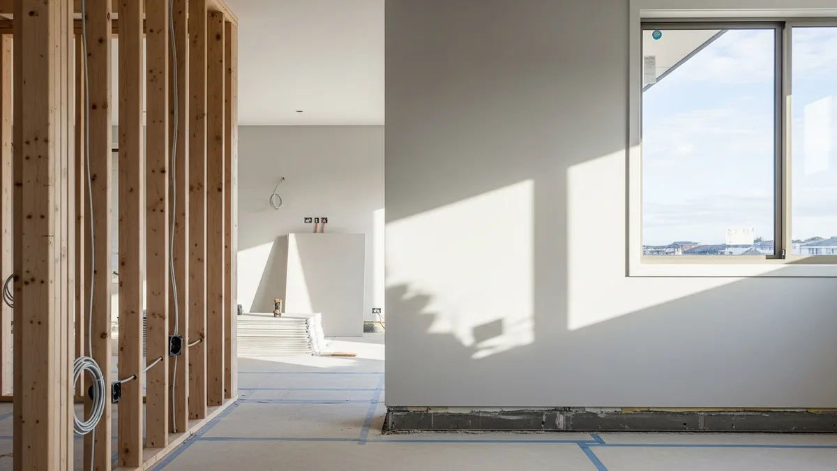 Access flooring panels being installed on pedestal system in commercial building