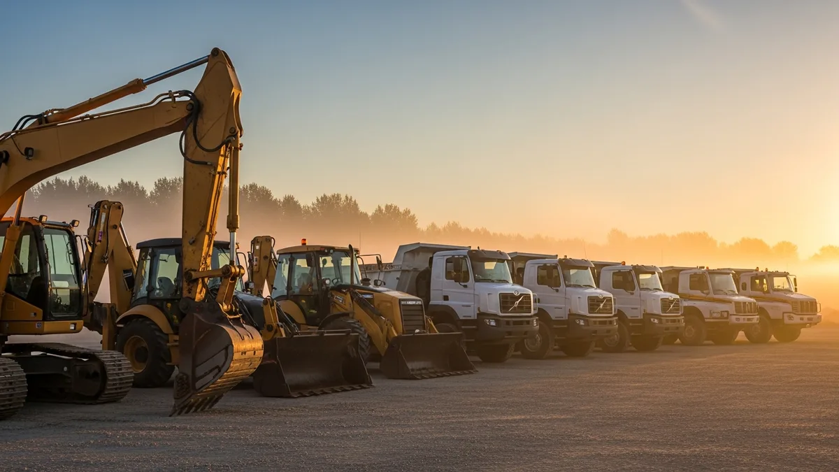 Overhead crane being installed in an industrial construction facility