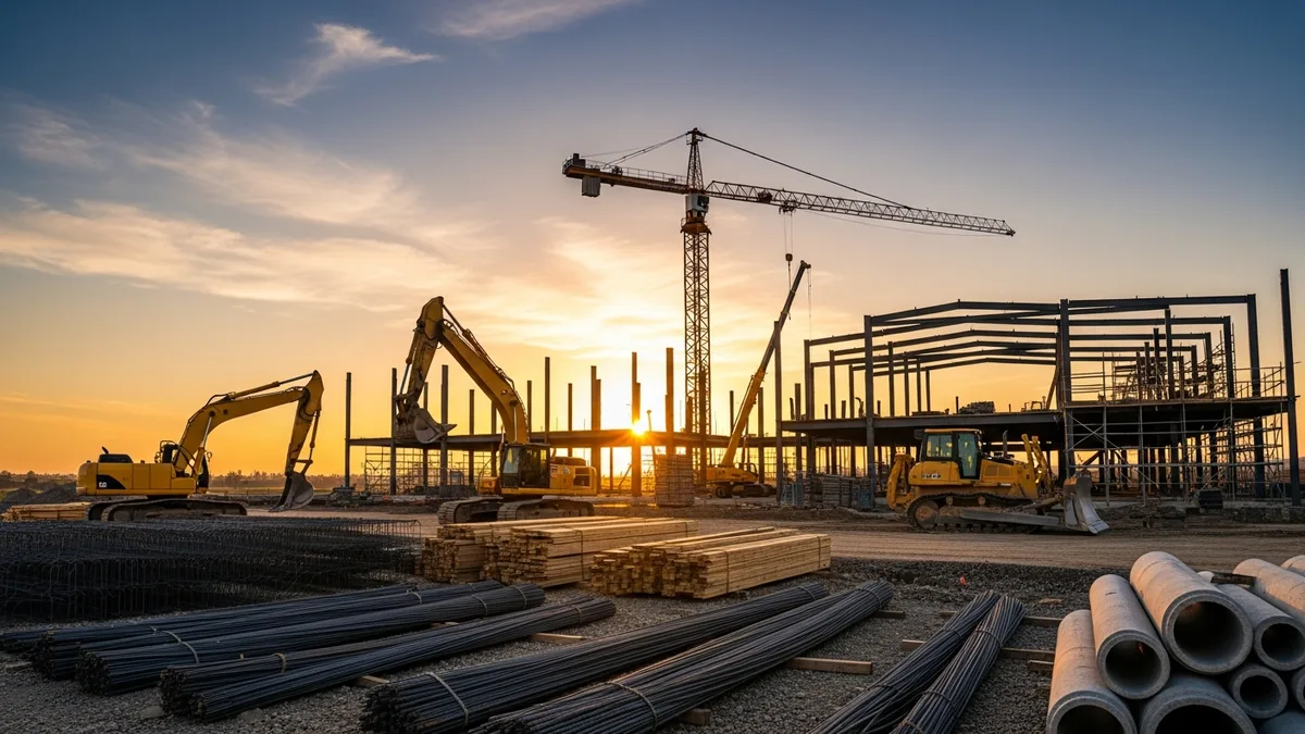 Contractor works on roof with nail gun.