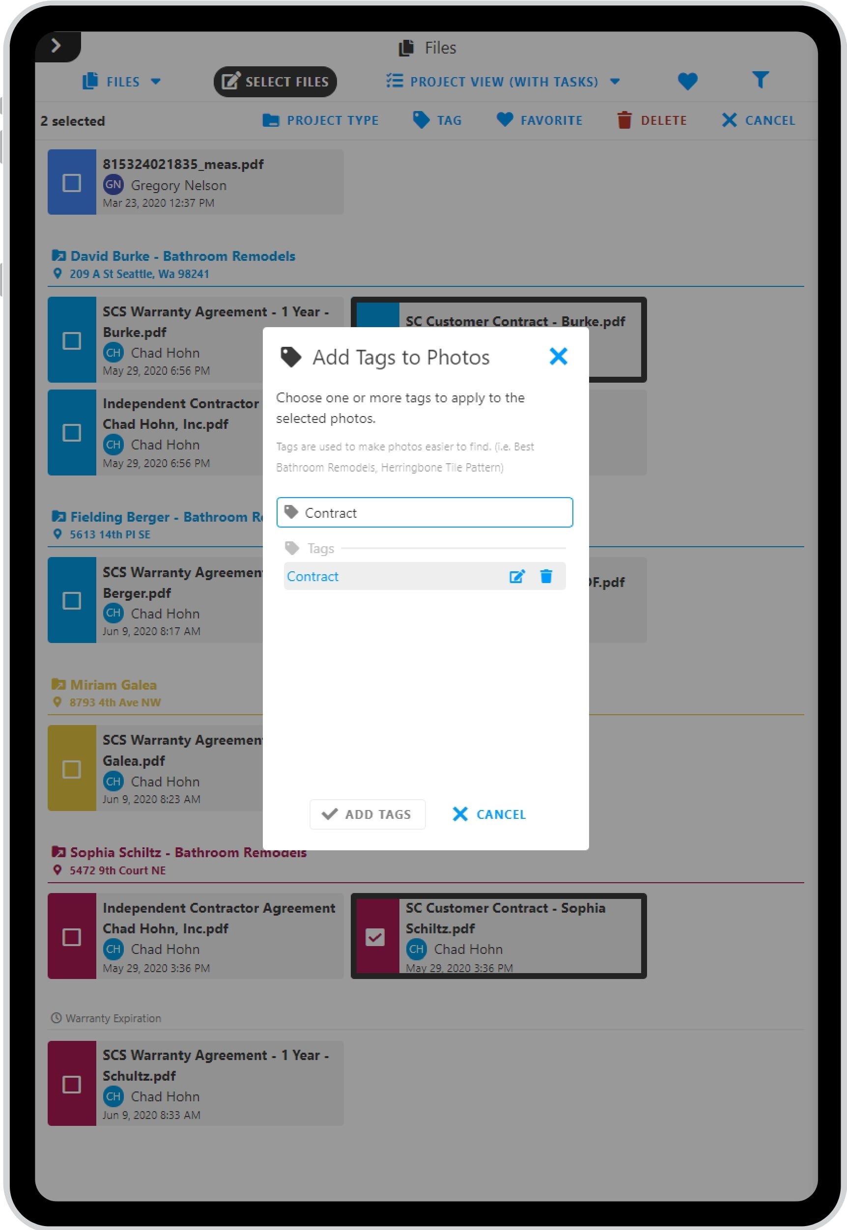 Documents Custom Tagging with Projul