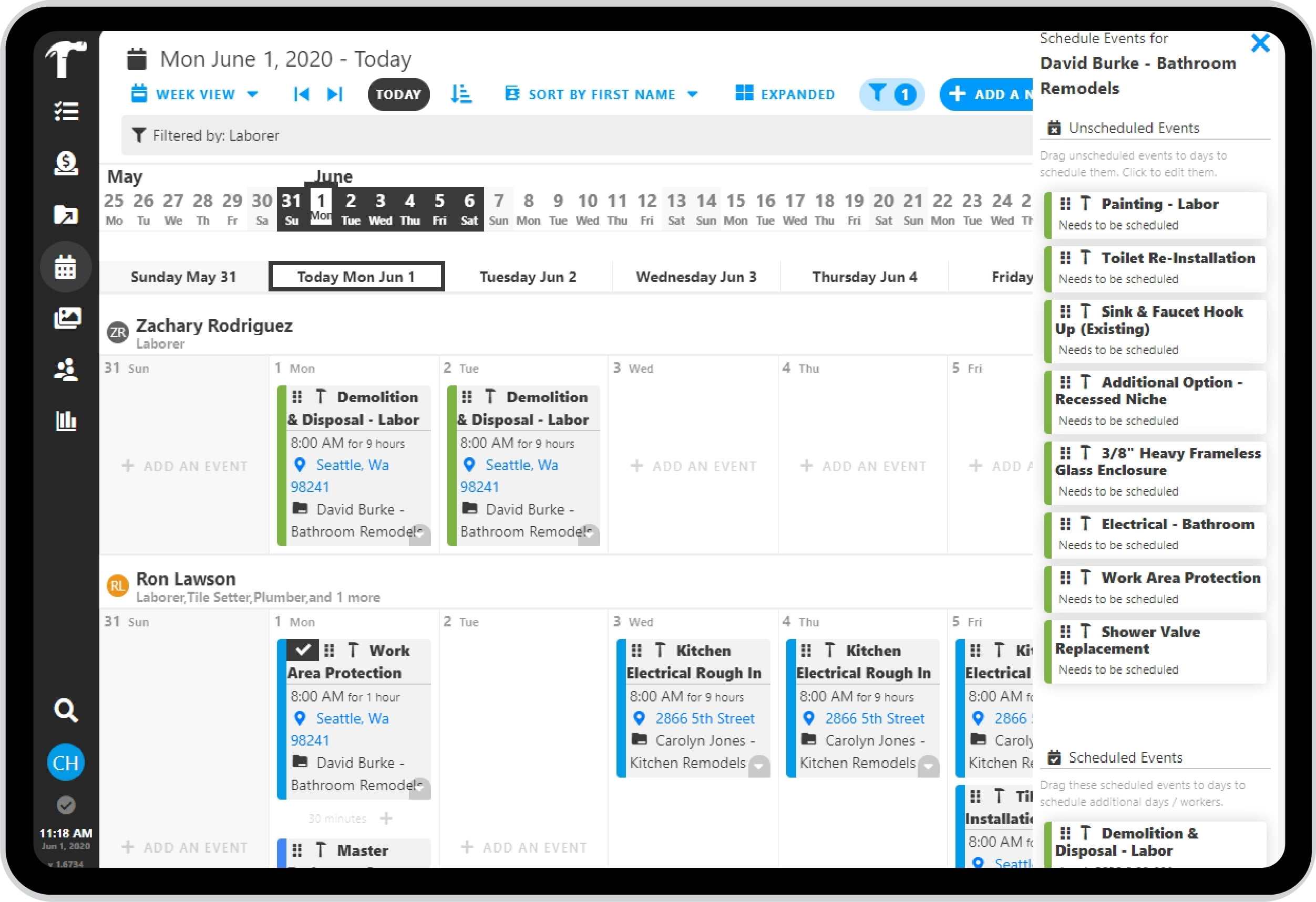 Estimates Converted To Task Scheduling with Projul