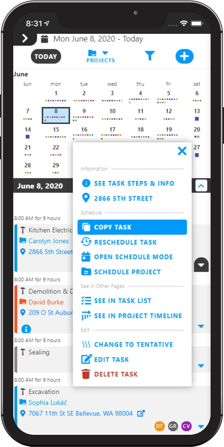 Mobile Copy Tasks Templates Feature Page Timesaving Templates with Projul