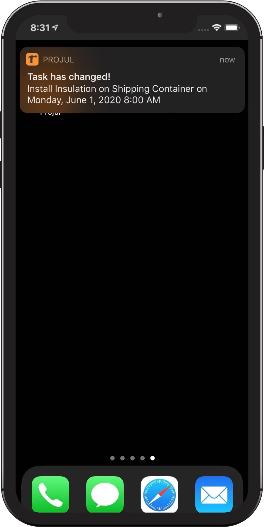 Slide Project and Task Schedules Mobile Notification Image 3 Mobile Notifications with Projul