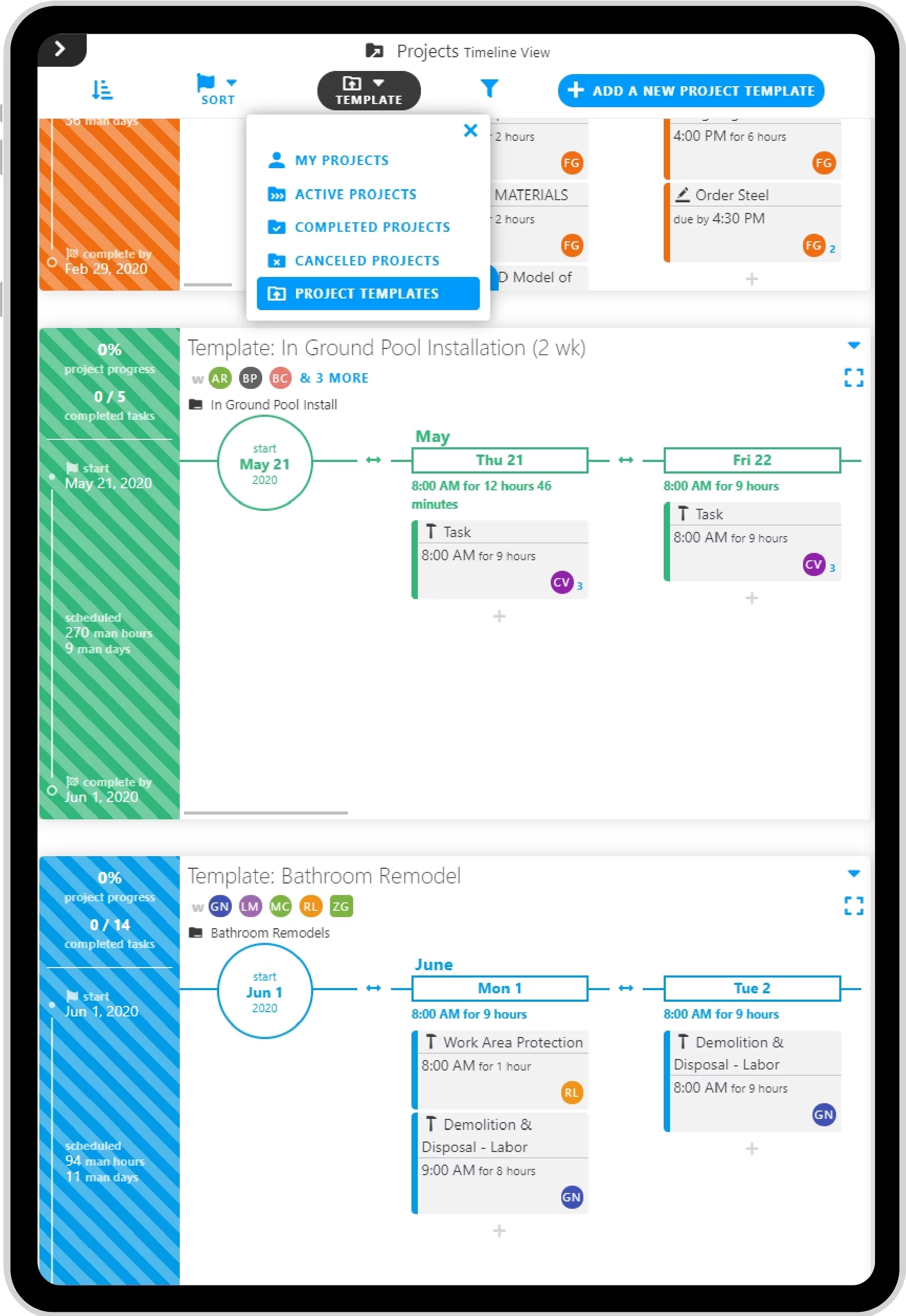 Tablet Project Template Page Timesaving Templates with Projul
