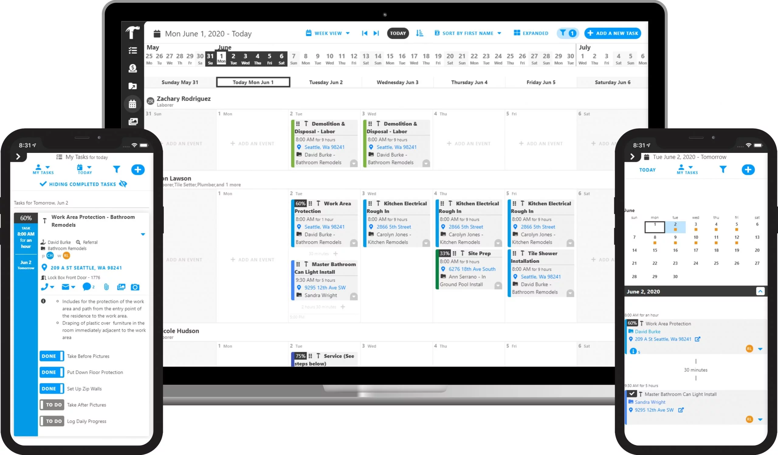 Workers And Tasks PM Feature 2@2x Managing Schedules and Tasks with Projul