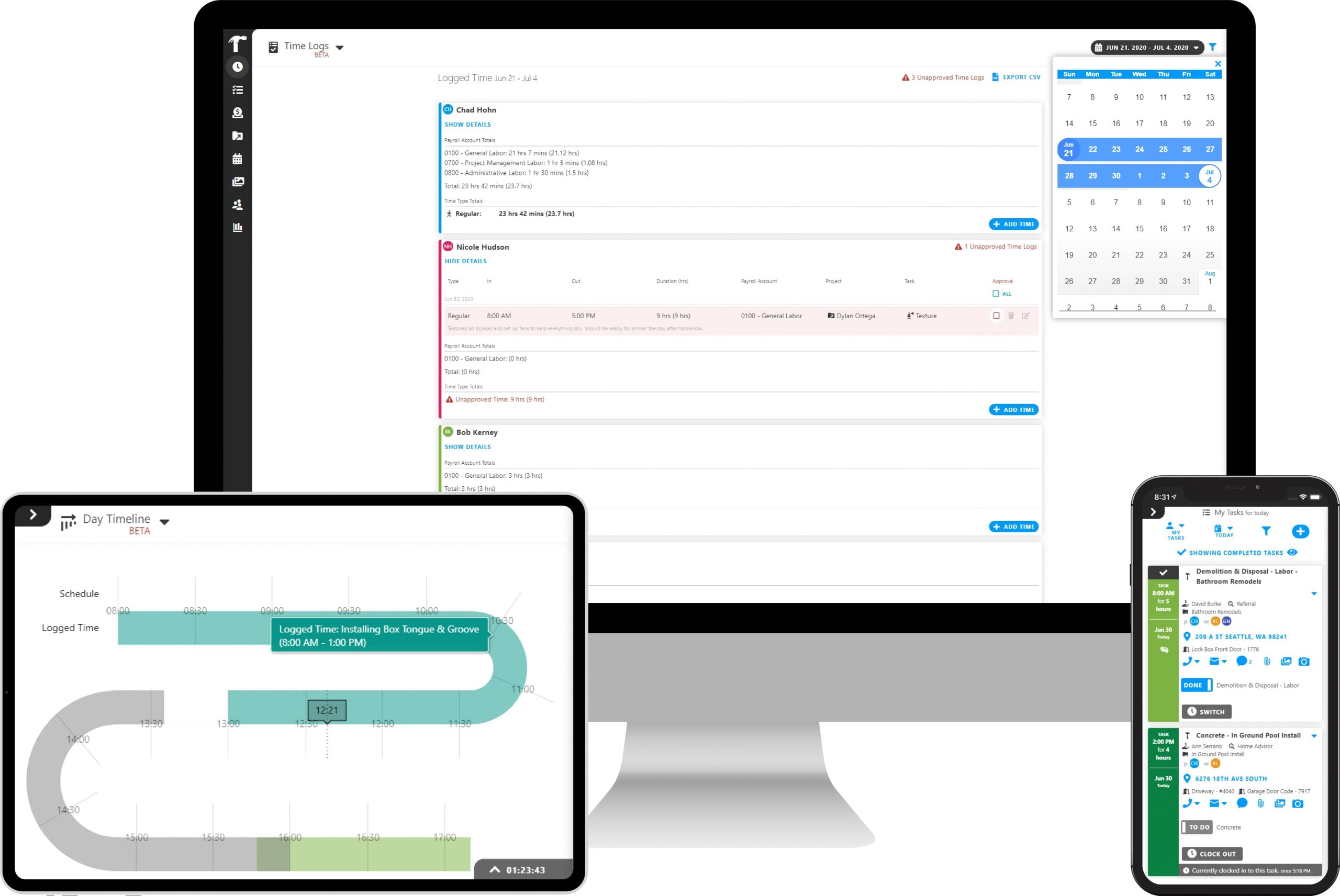 Time Tracking, Time Tracking, Geo-Fencing & Location Tracking with Projul