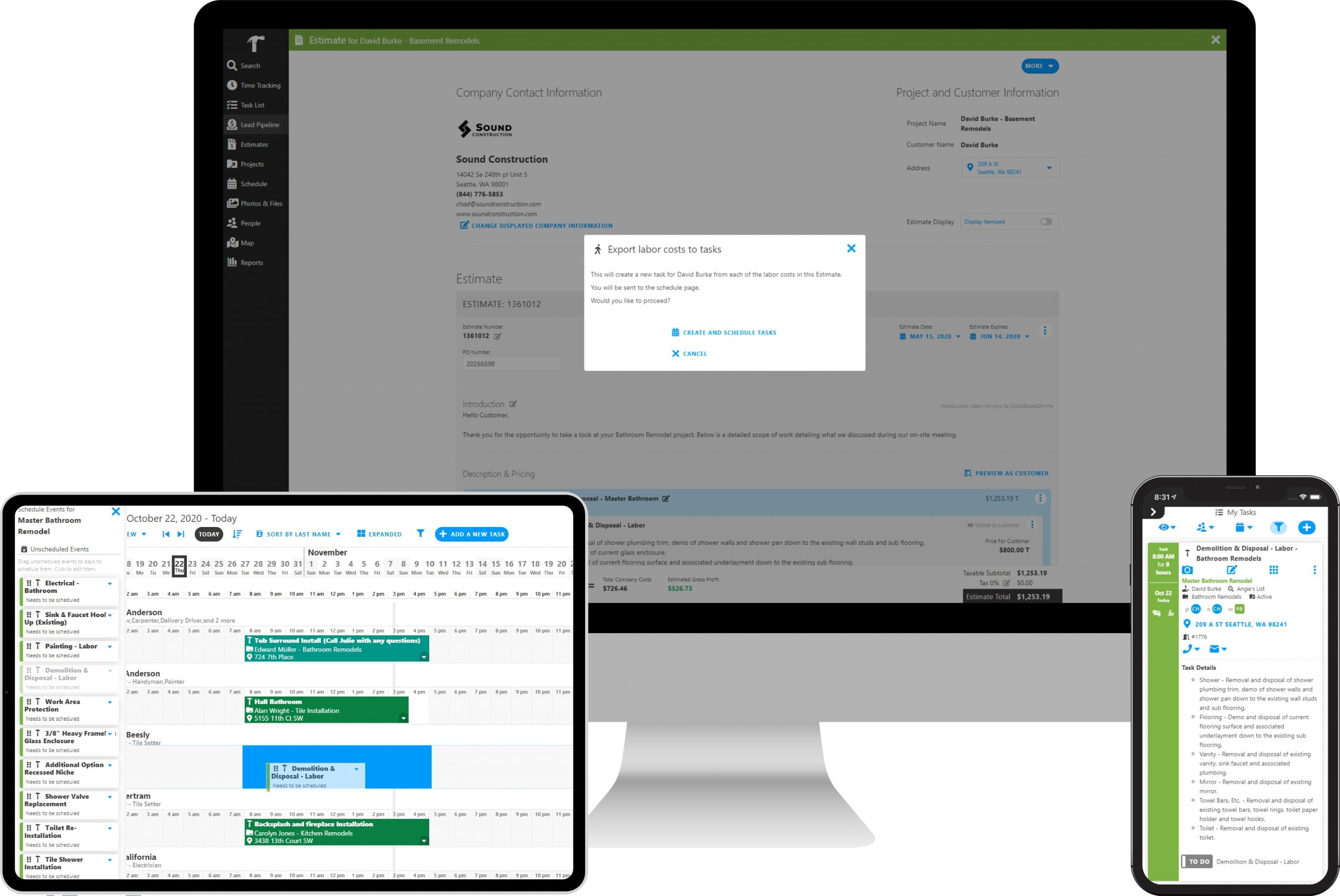 Projul Estimate to Task Converter