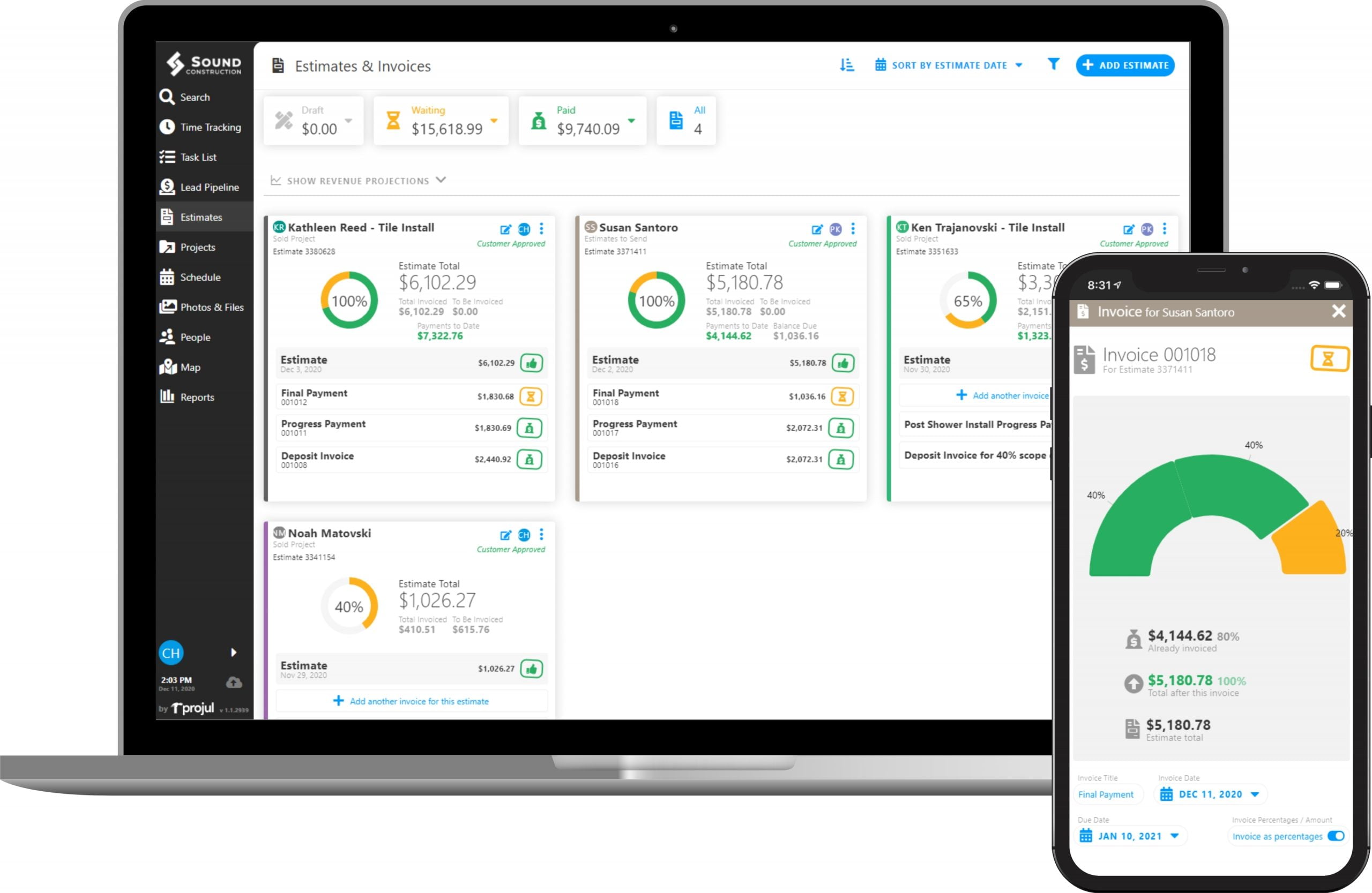 Invoicing and Estimating with Projul