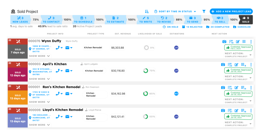 A software page that lets you view tasks such as accounting and other services.