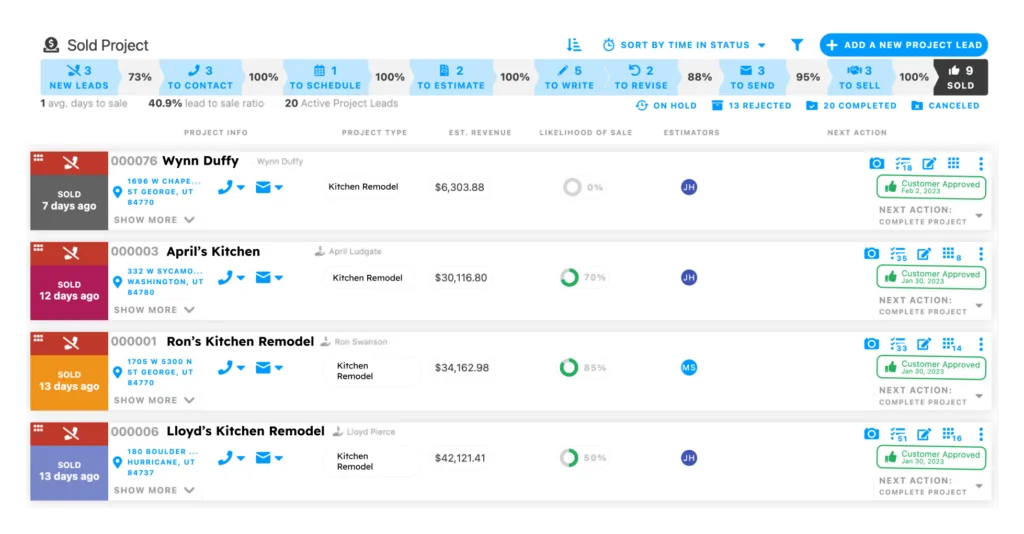 A software page that lets you view tasks such as accounting and other services.