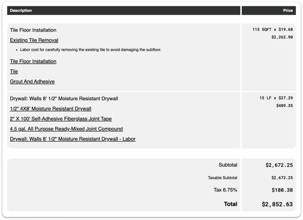 Accurate estimates with Assemblies (1) A software page that lets you view tasks such as accounting and other services.
