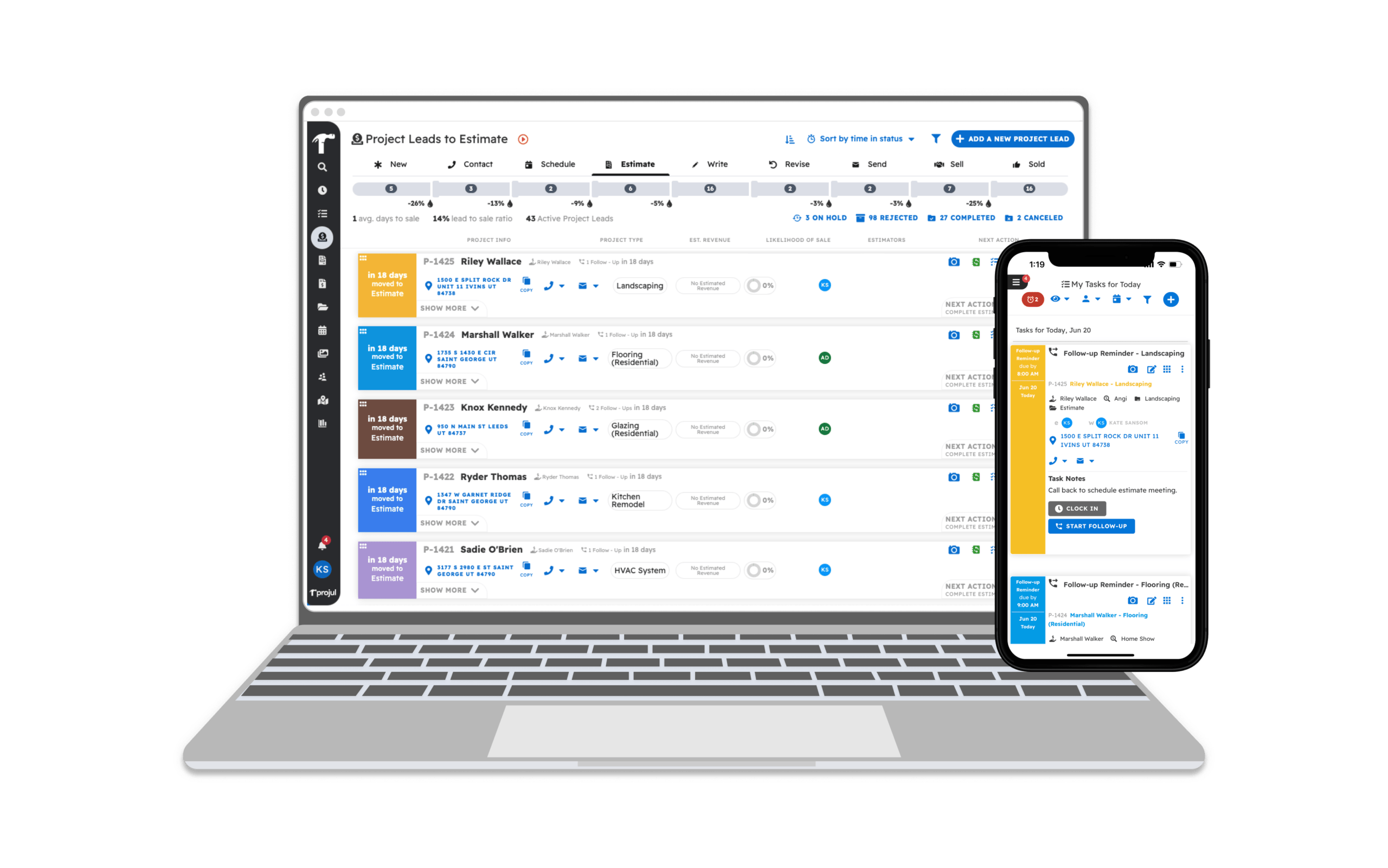 Track leads in a sales pipeline