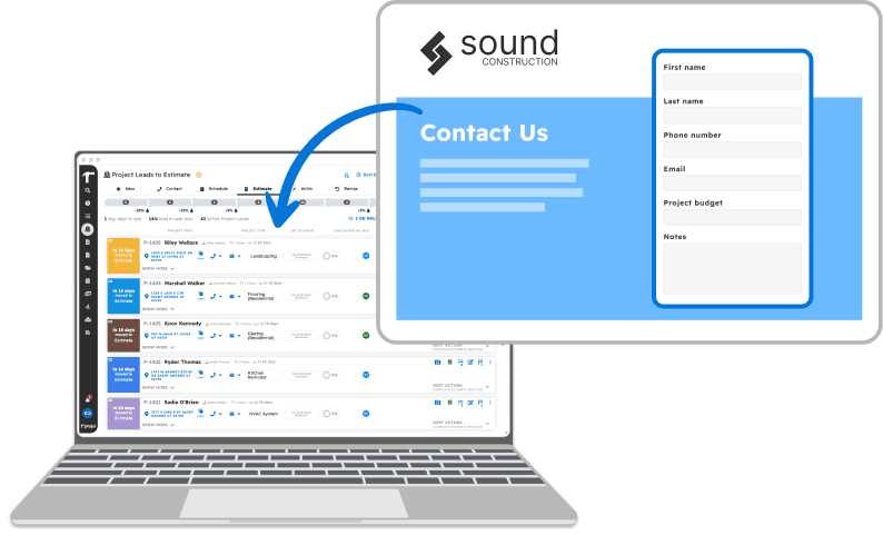 Integrate leads with your website using Projul's lead capture form