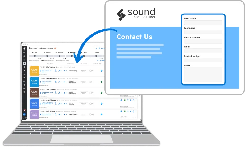 Integrate leads with your website using Projul's lead capture form