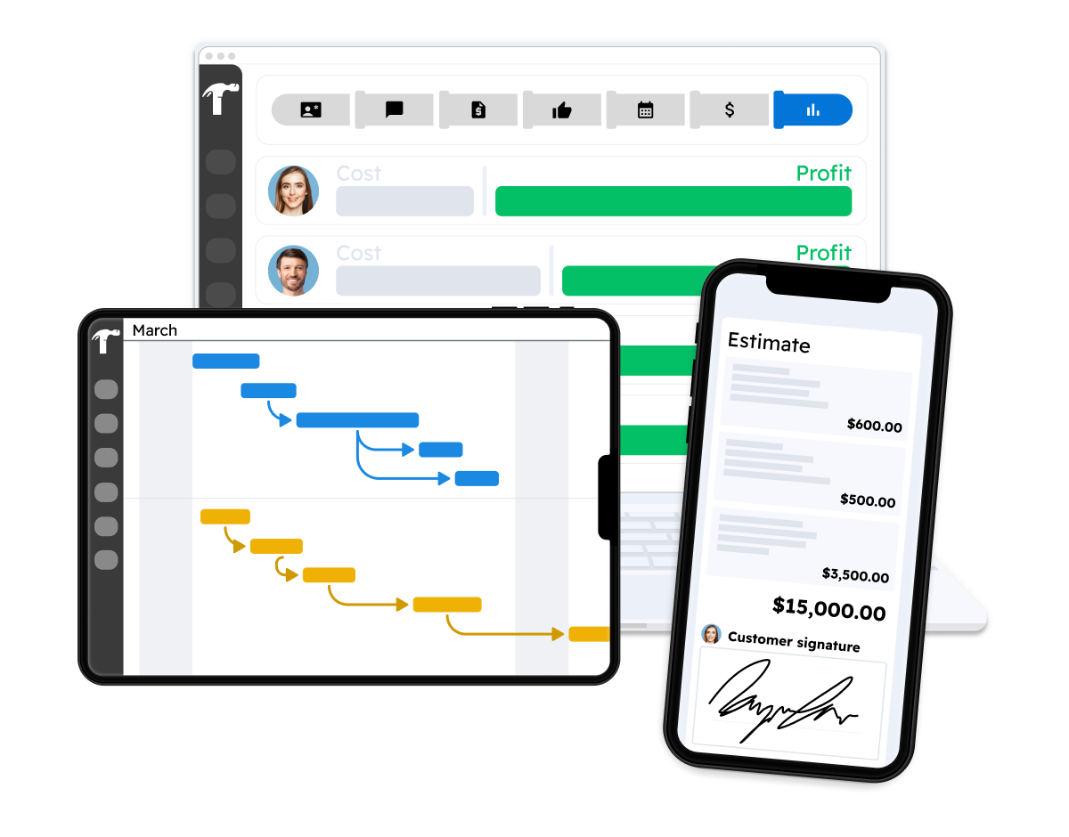 Project management 2 A software page that lets you view tasks such as accounting and other services.