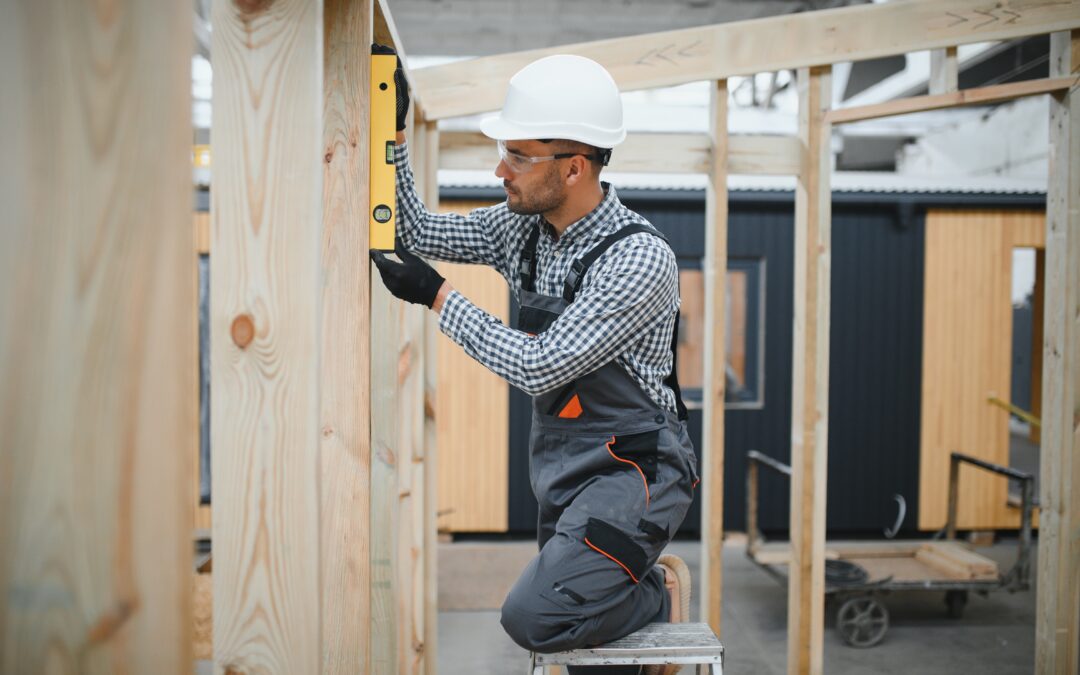 Framing contractor working on a job site